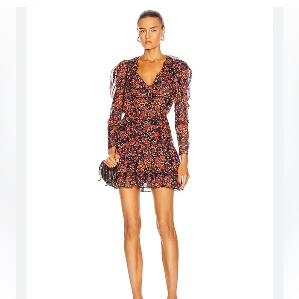 Ulla Johnson Cecily Metallic Silk Mini Dress in Cosmos.